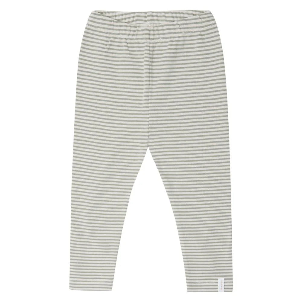 Leevje Jersey Leggings "Green Stripes" aus Bio-Baumwolle