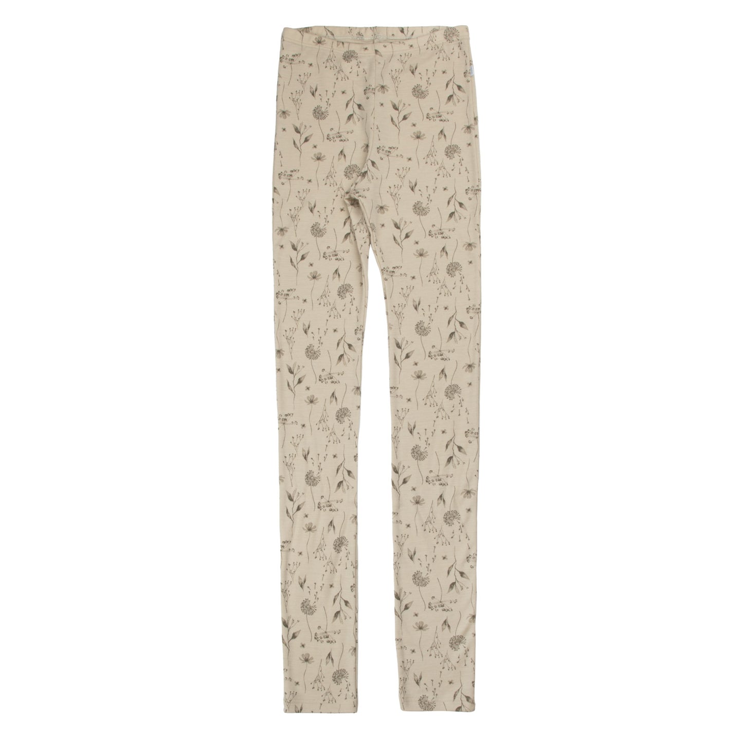 Joha Leggings aus Merinowolle "Hellbeige mit Blumenmuster"