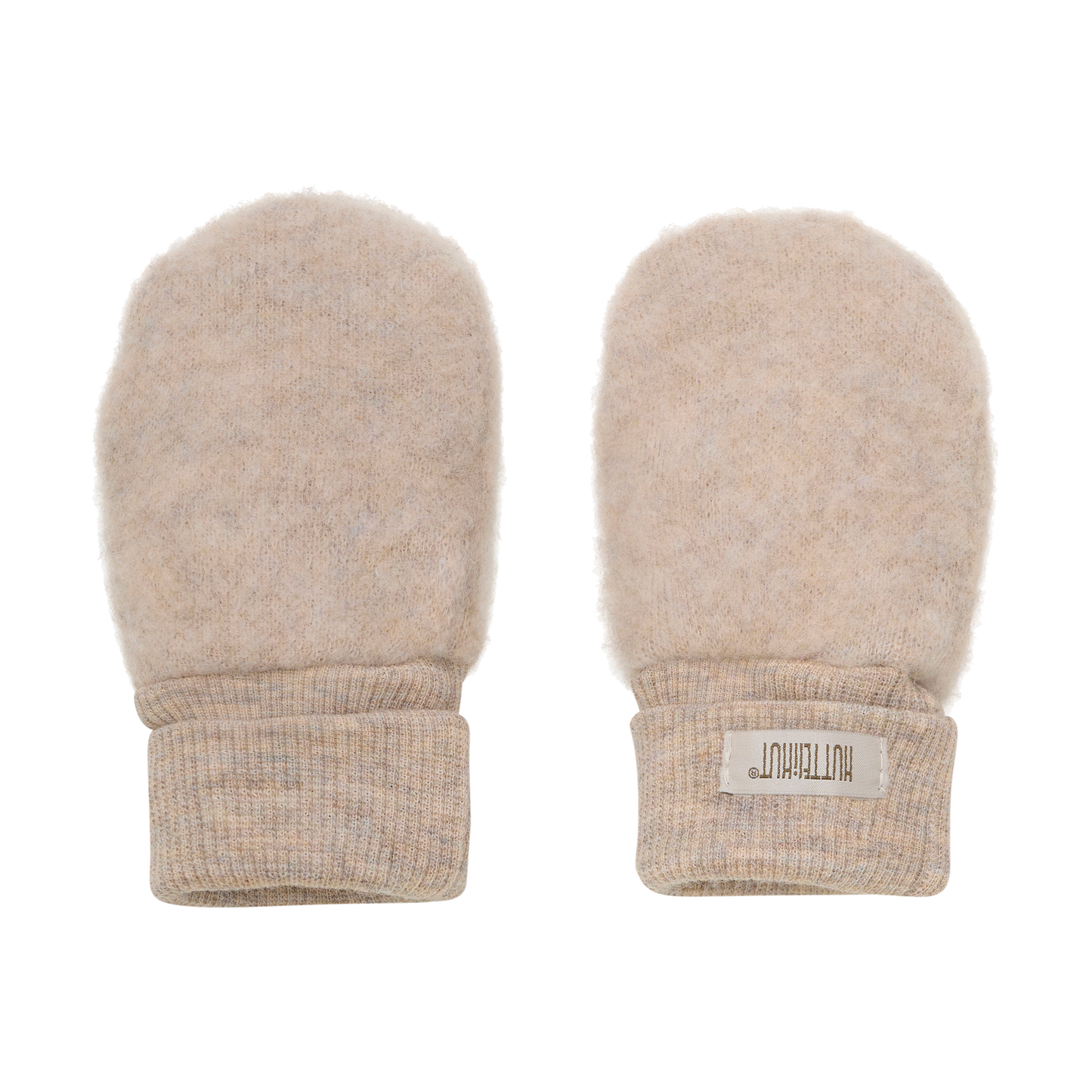 Huttelihut Fäustlinge aus Merinowollfleece "Camel Melange"