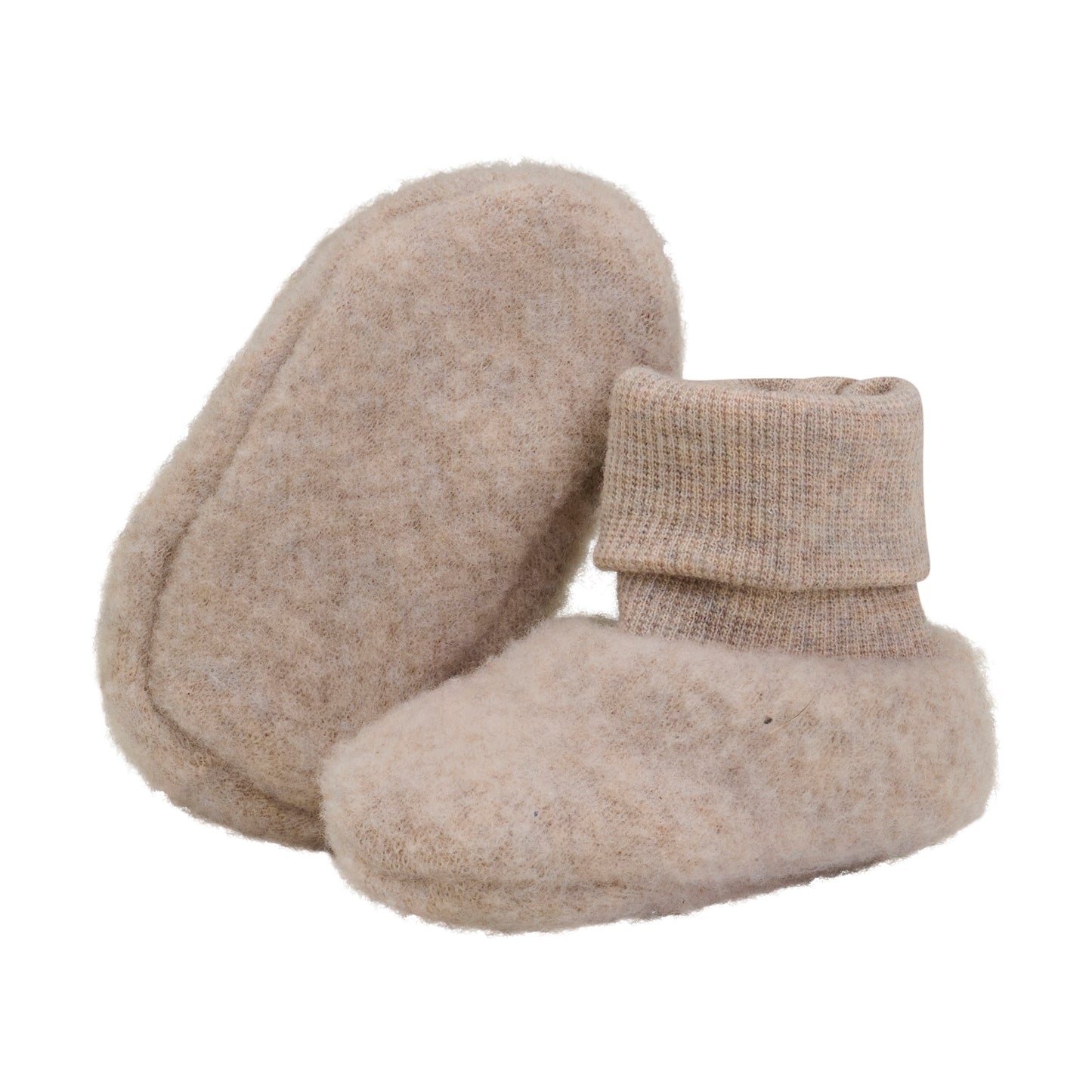 Huttelihut Wollfleece Footies 2-lagig "Camel Melange"