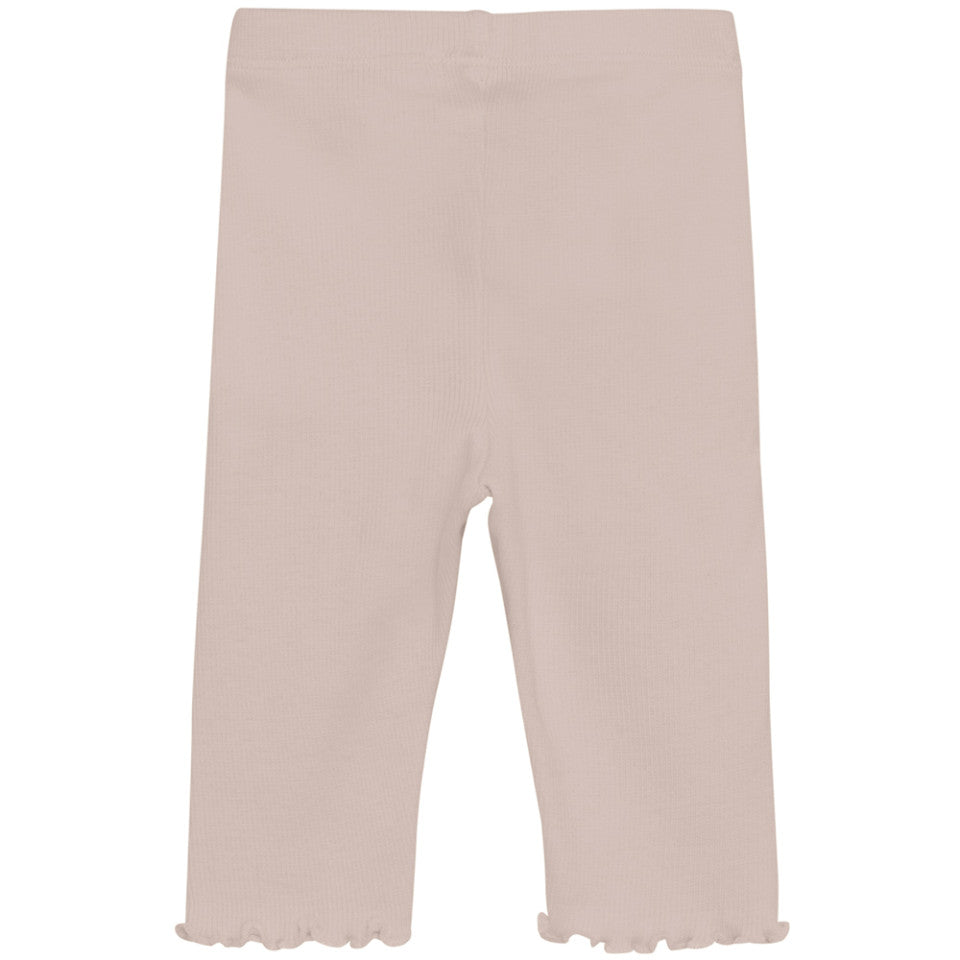 Huttelihut gerippte Leggins mit Rüschen - Sepia Rose