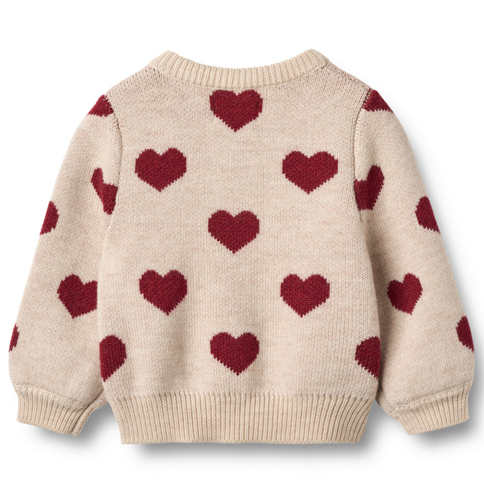 Wheat Cardigan Jacquard für Babys „Herzen“