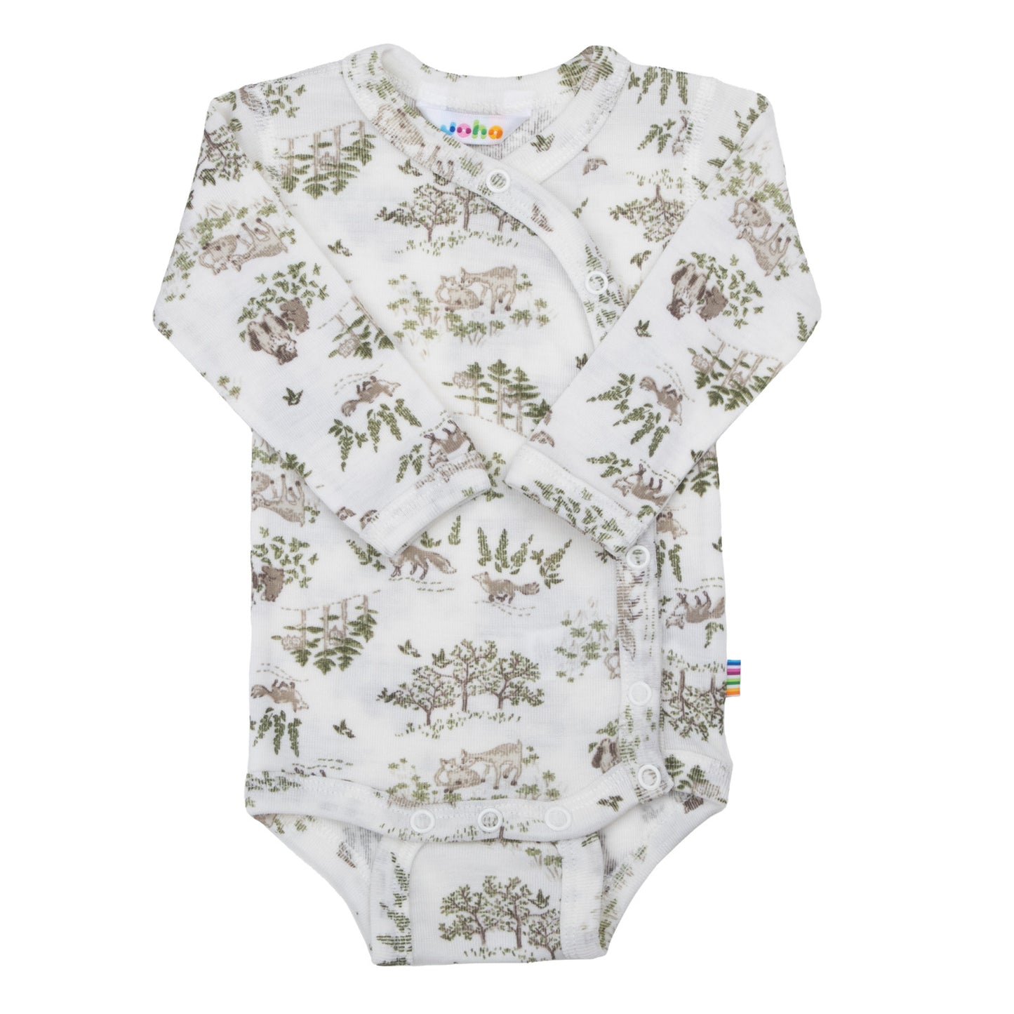 Joha Langarmbody mit seitlicher Knopfleiste aus Wolle-Seide "Off White"