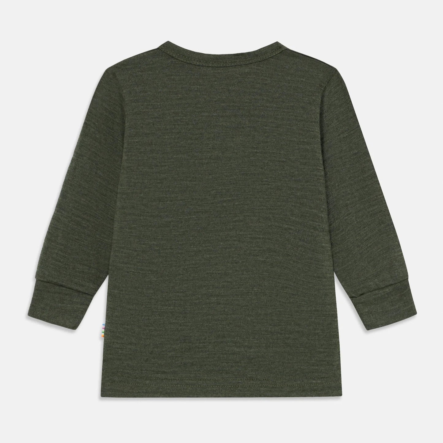 Joha Langarmshirt aus Wolle mit Knöpfen "Moosgrün"