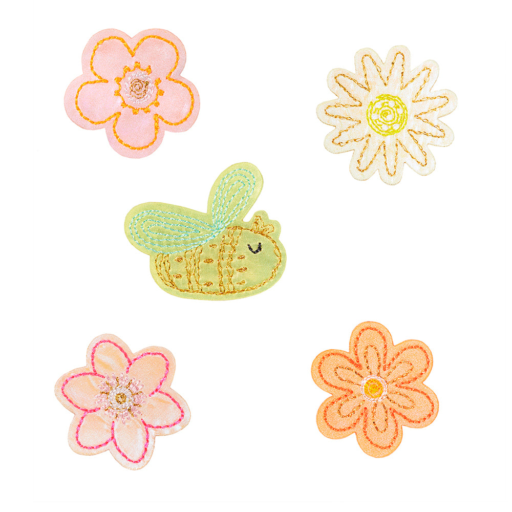 fabfabstickers Dekosticker zum Kleben - Bee and flowers