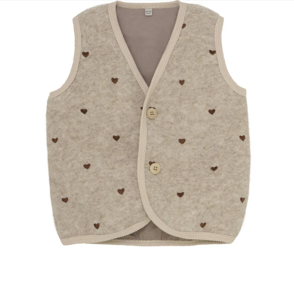 Huttelihut Wollweste "Emb. Sand Melange"