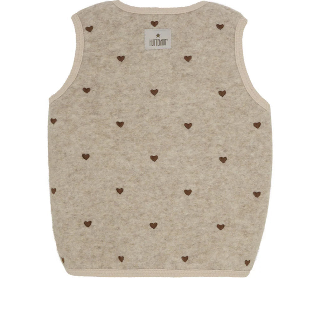 Huttelihut Wollweste "Emb. Sand Melange"