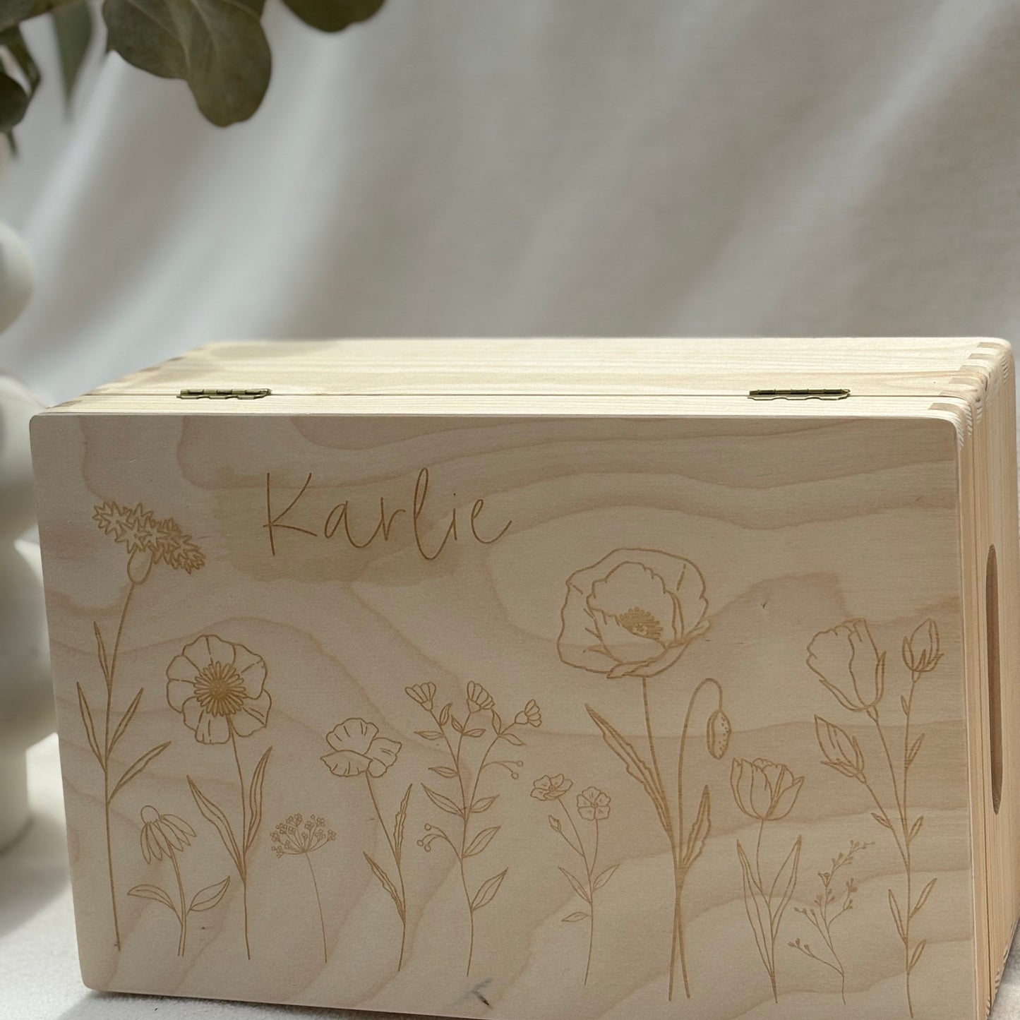 Erinnerungskiste aus Holz "Blumenwiese"