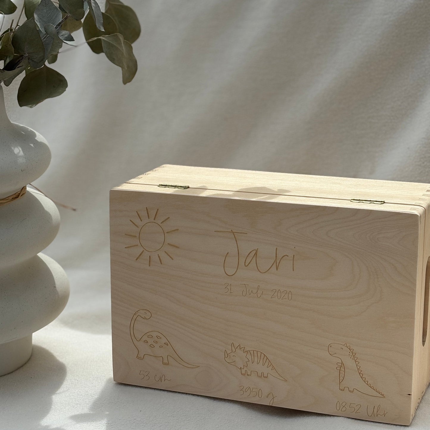 Erinnerungskiste aus Holz "Dinos"