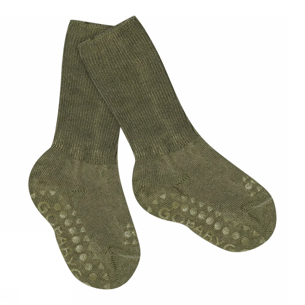 GoBabyGo Rutschfeste Socken "Deep Lichen Green"