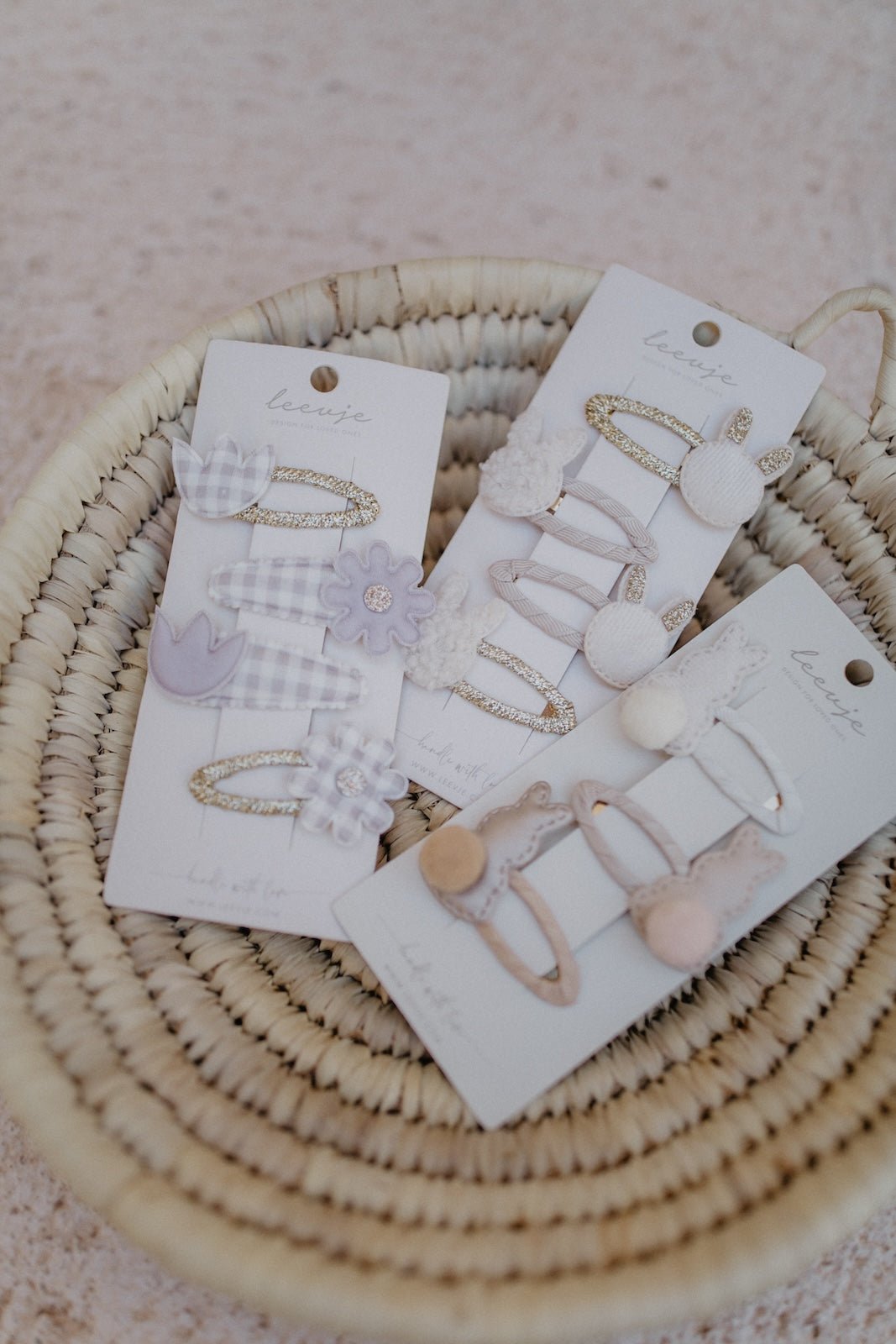 Leevje Haarspangen "Trio textured Bunny"