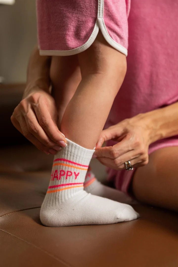 MDMD Socken Happy Pink Neon/Weiß Kinder