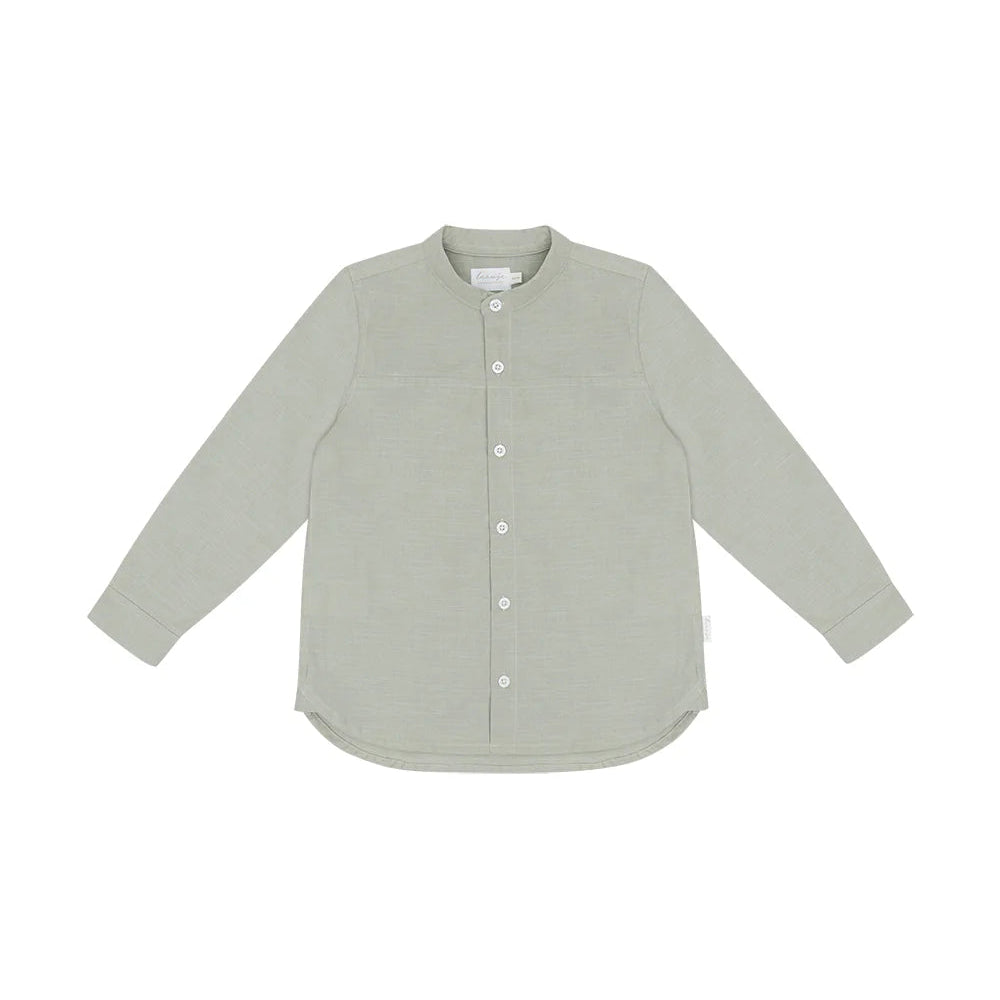 Leevje Shirt „Soft Green“ in Leinen-Optik