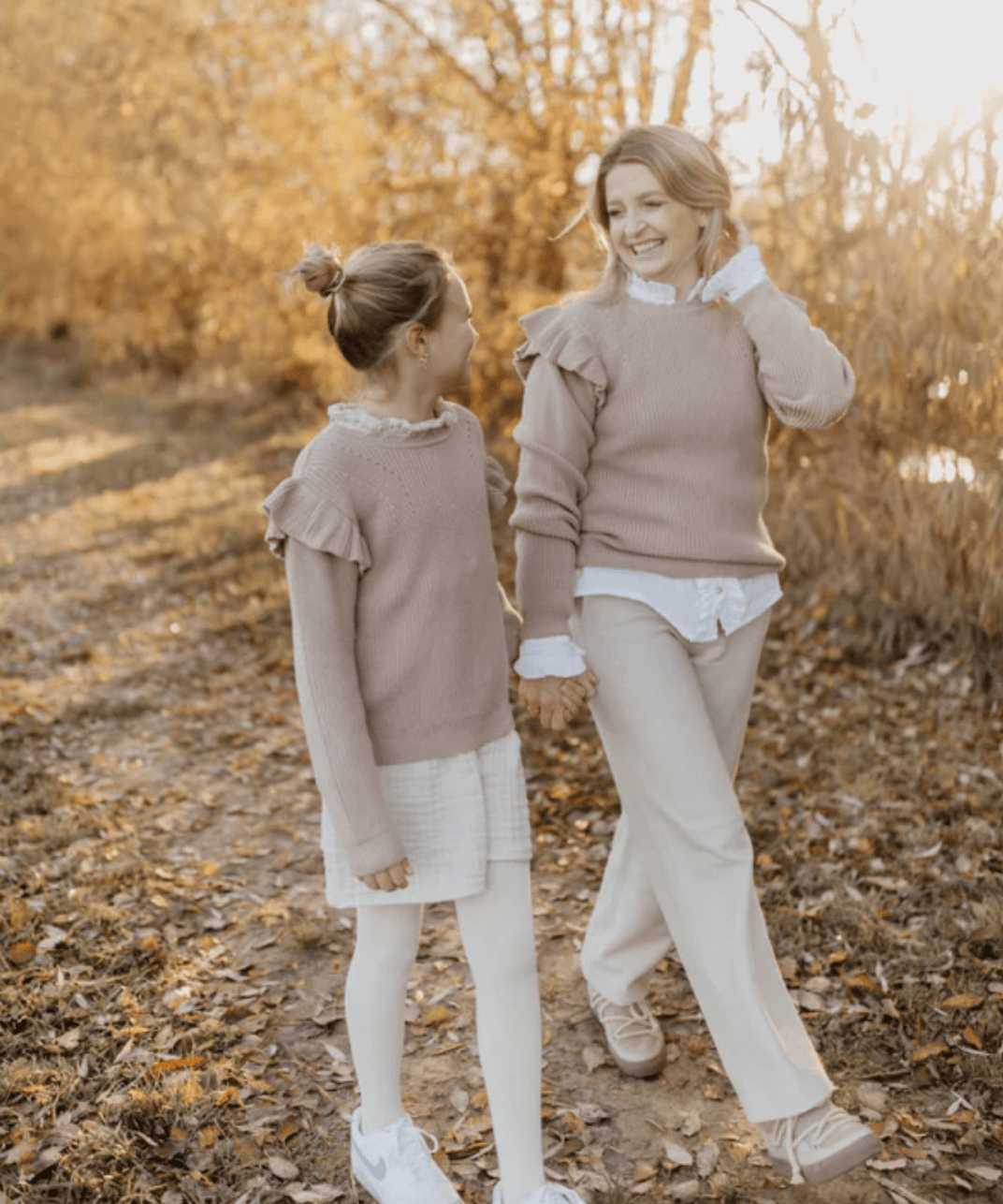 Leevje Mini-Me Merino Strickpullover mit Volants