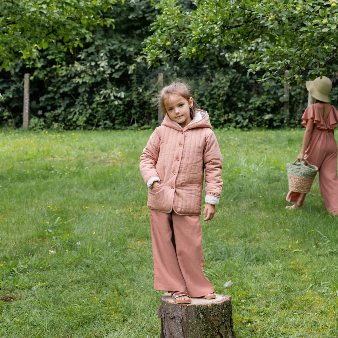 Lille Havn weite Sommerhose mit Paperbagbund dusty terracotta