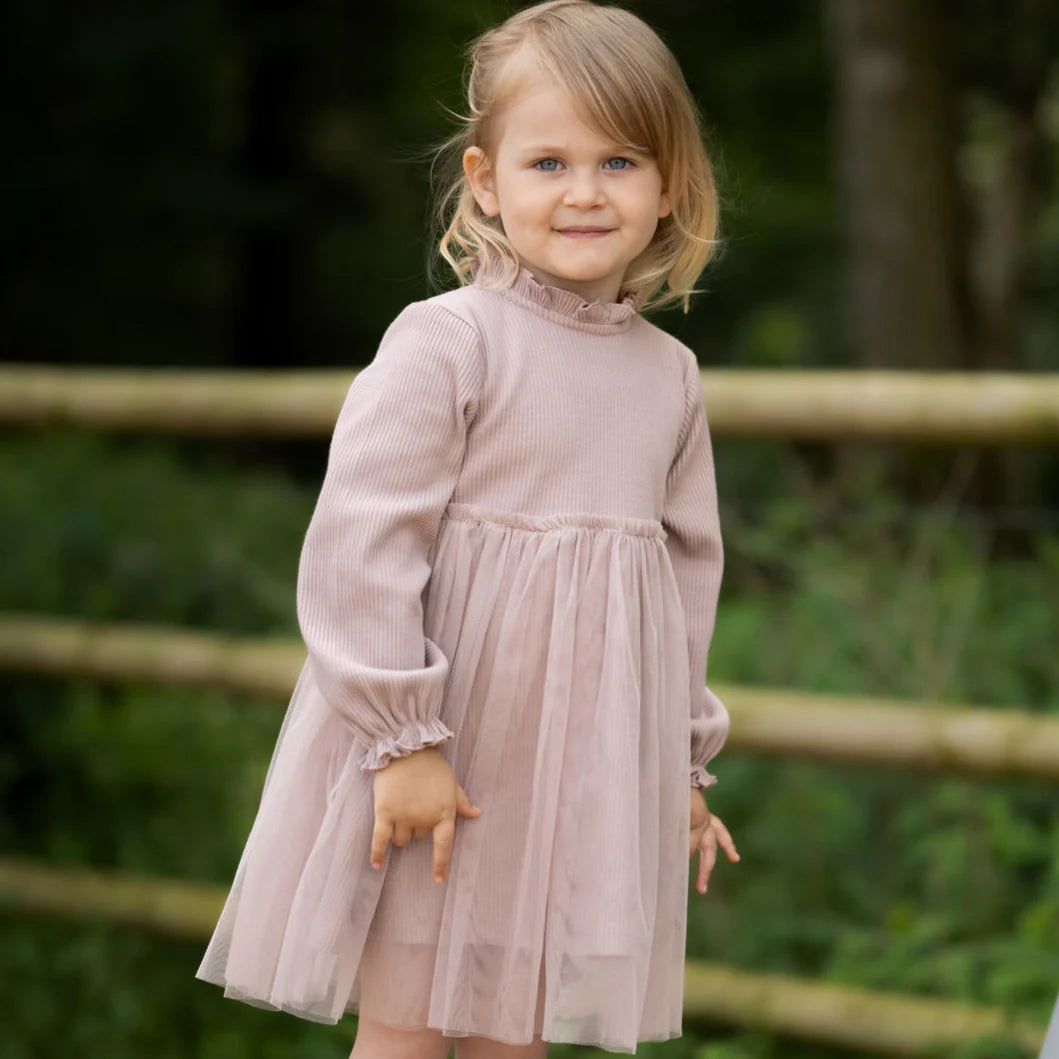 Lille Havn Tüllkleid mit Rüschenkragen