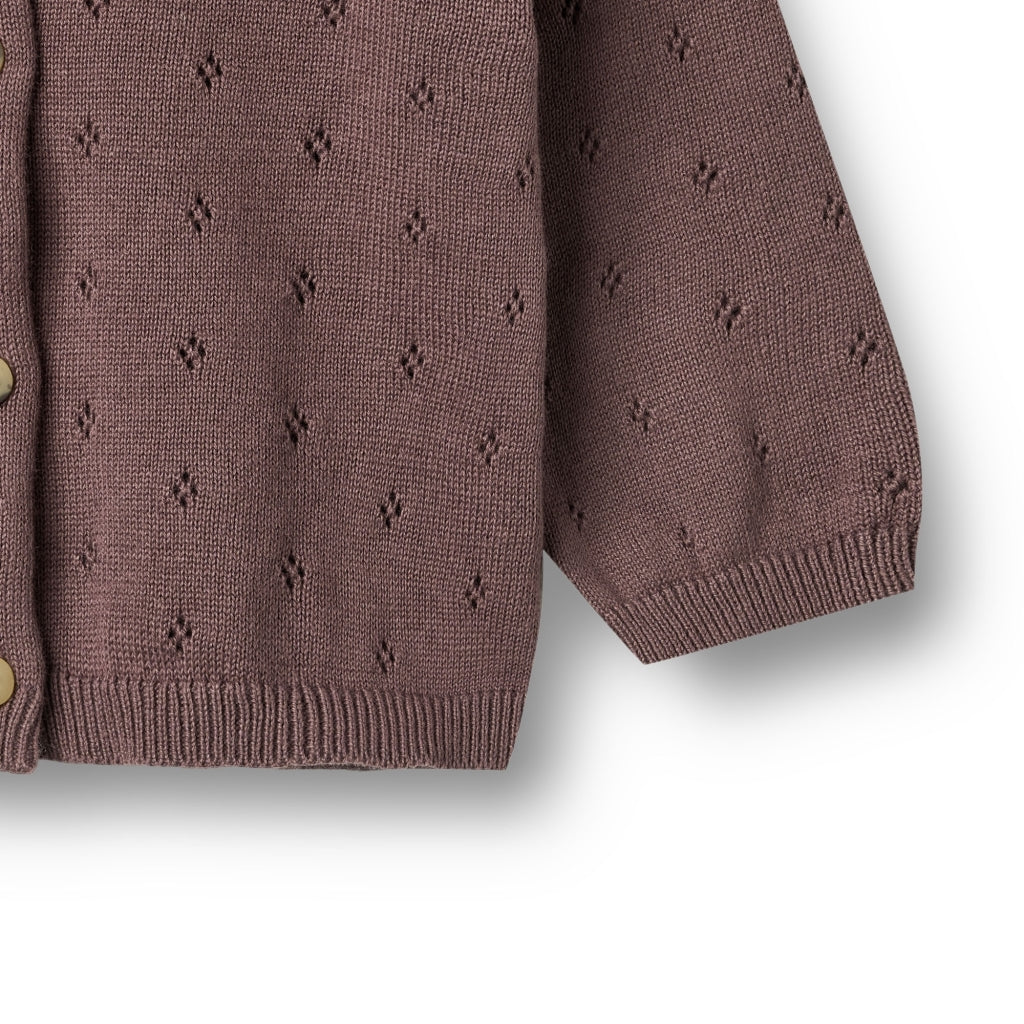 Wheat Strick-Cardigan Maia "Plum"