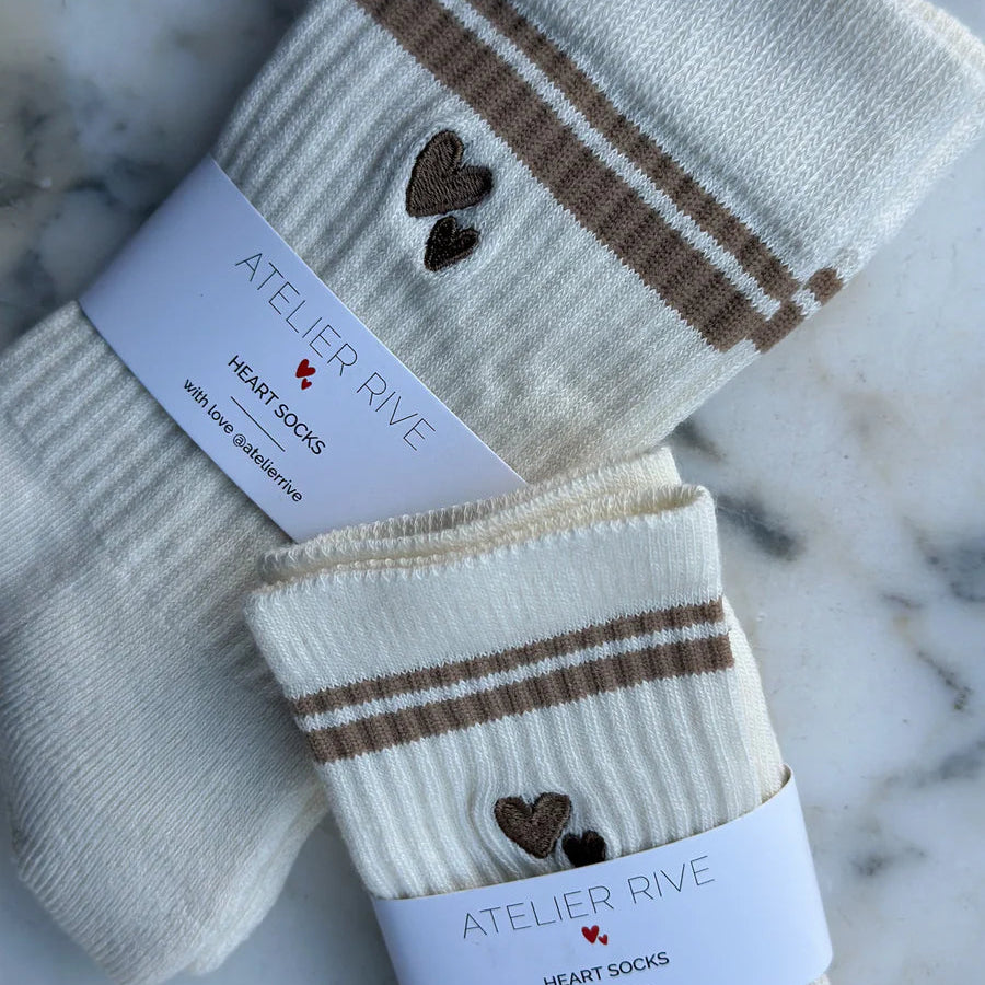 Atelier Rive Heart Socks Hazel "Cream"