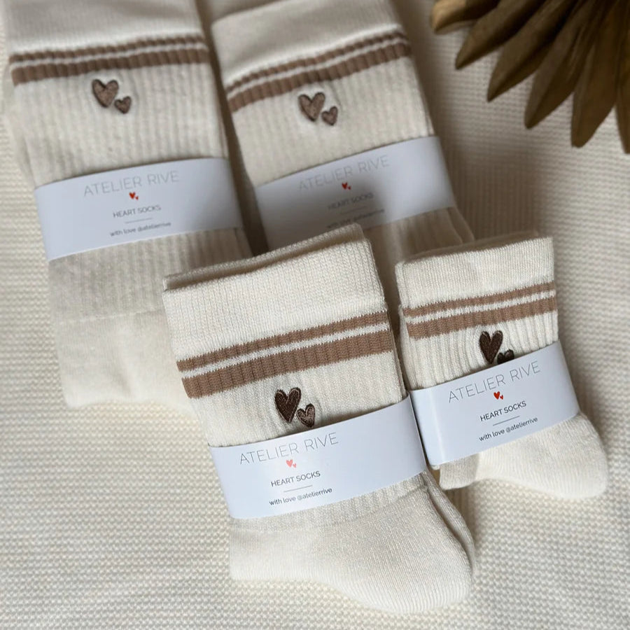 Atelier Rive Heart Socks Hazel Mini "Cream"