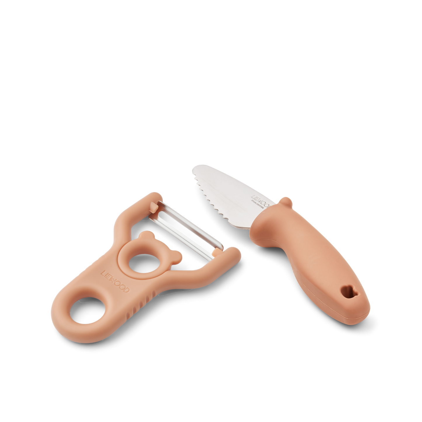 Liewood Schäler und Messer Set Pertense "Whale Blue und Tuscany Rose"
