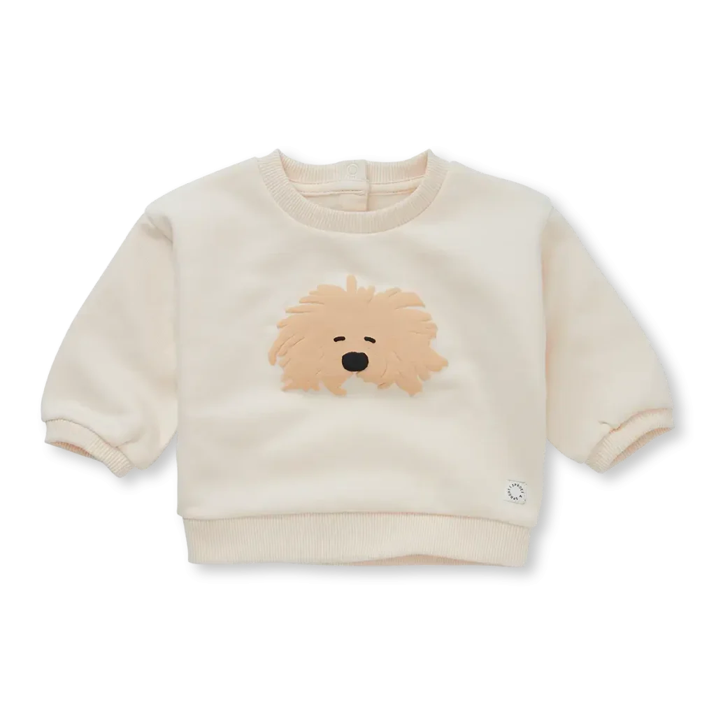 Sproet & Sprout Baby Sweater Moustache Dog