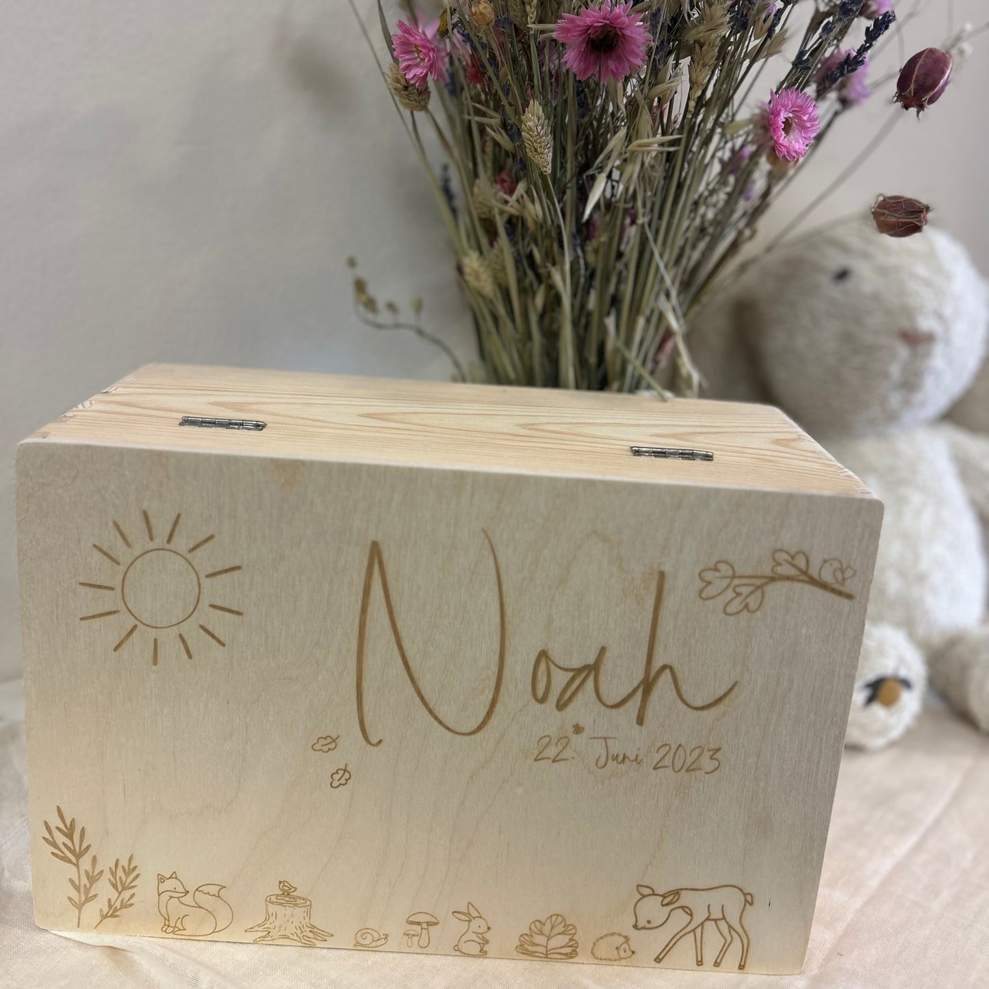 Erinnerungskiste aus Holz "Kranz - Kleines Wunder"