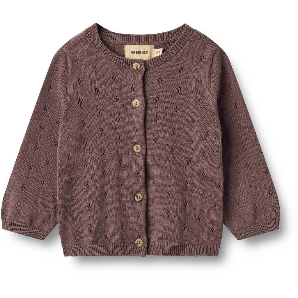 Wheat Strick-Cardigan Maia "Plum"
