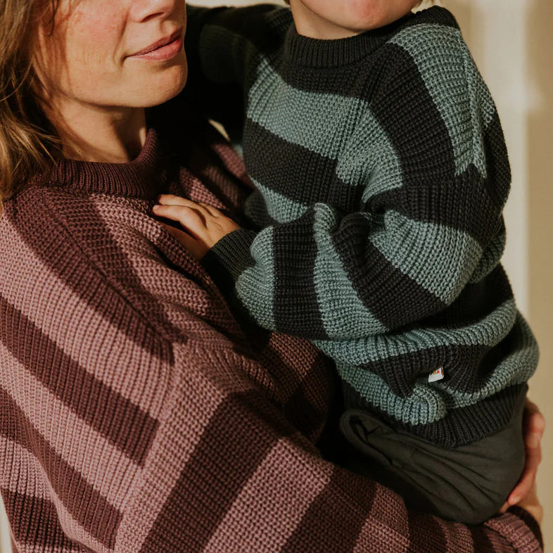 Yuki Chunky Knitted Sweater - Blue Monday