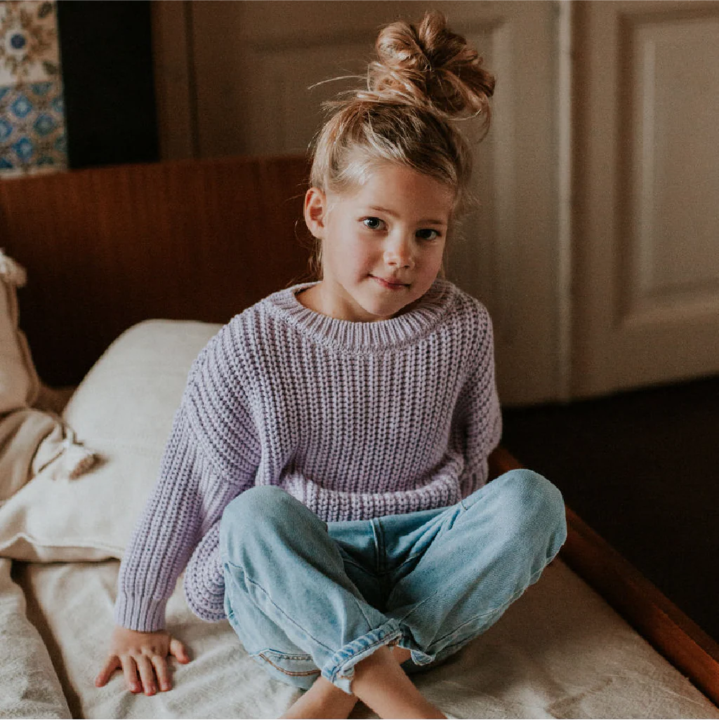 Yuki Chunky Knitted Sweater - Lilac