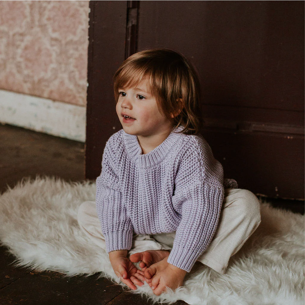 Yuki Chunky Knitted Sweater - Lilac