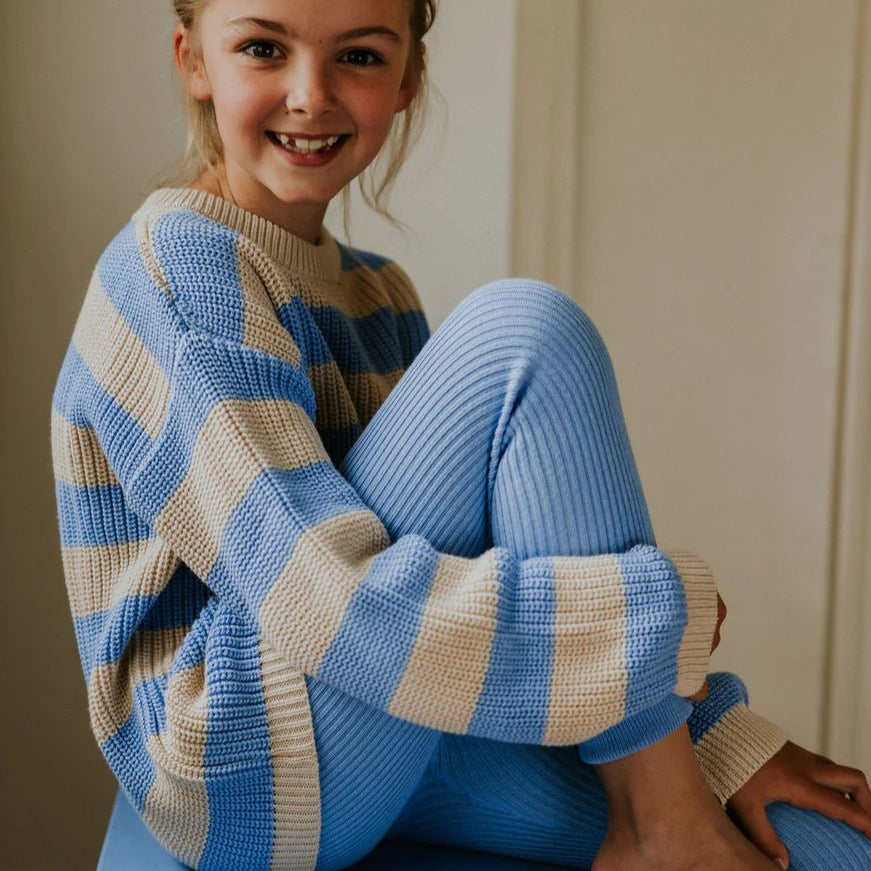 Yuki Leggins Fine Rib "Cornflower"