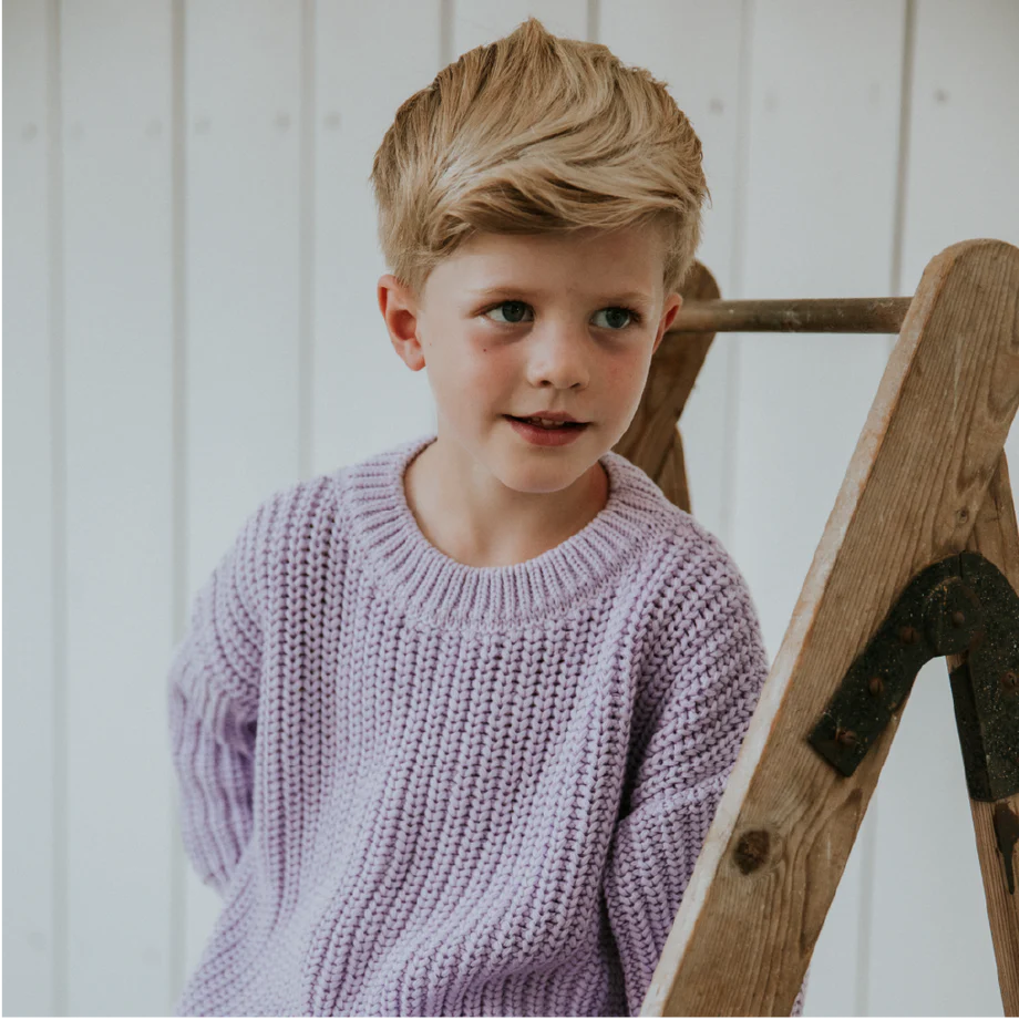 Yuki Chunky Knitted Sweater - Lilac