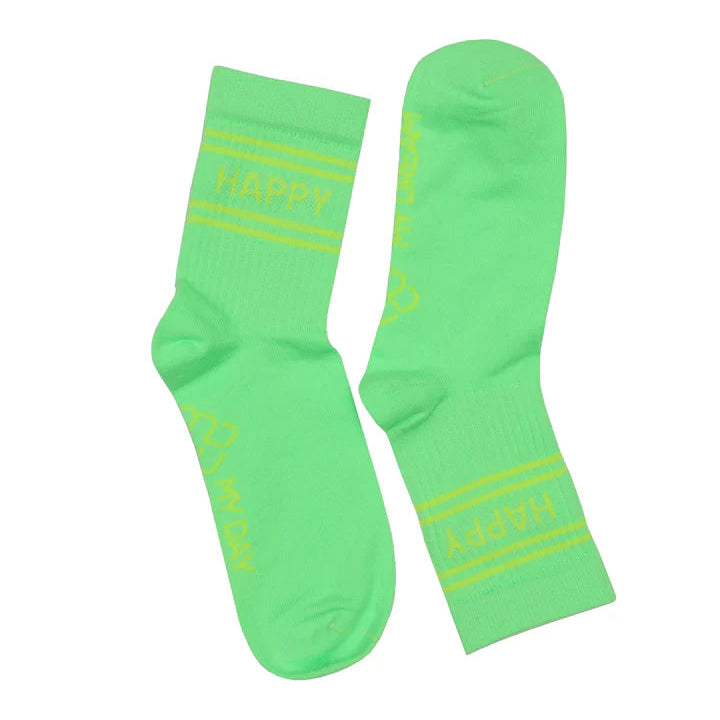 MDMD Socken Happy Neon Grün