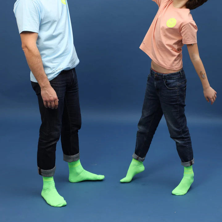 MDMD Socken Happy Neon Grün