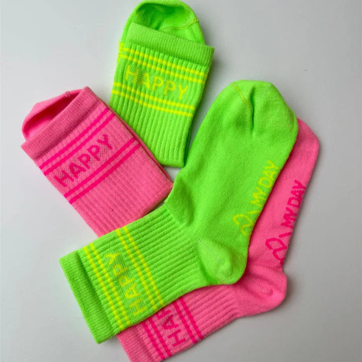 MDMD Socken Happy Neon Grün