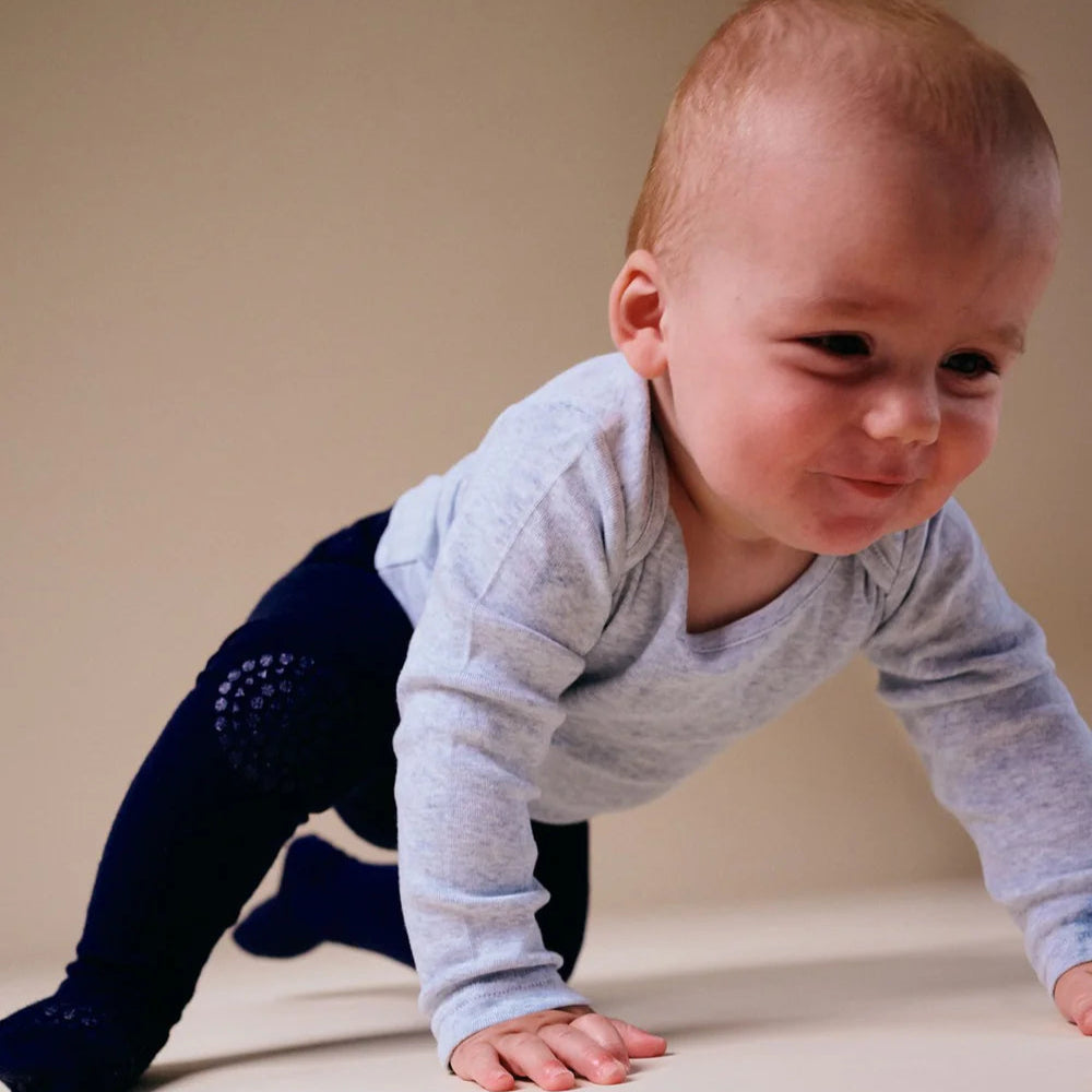 GoBabyGo Rutschfeste Krabbelstrumpfhose "Midnight Blue"