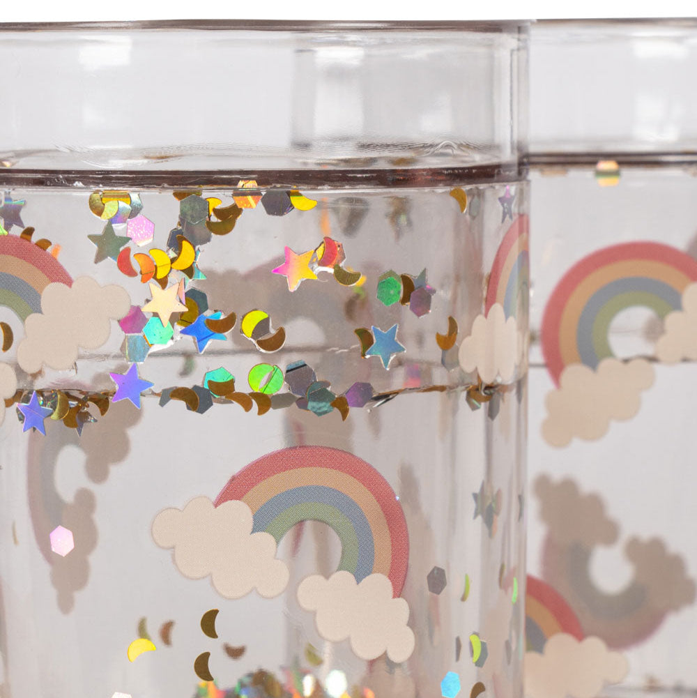 Konges Slojd Glitzer Becher – 2er-Pack "Rainbow"