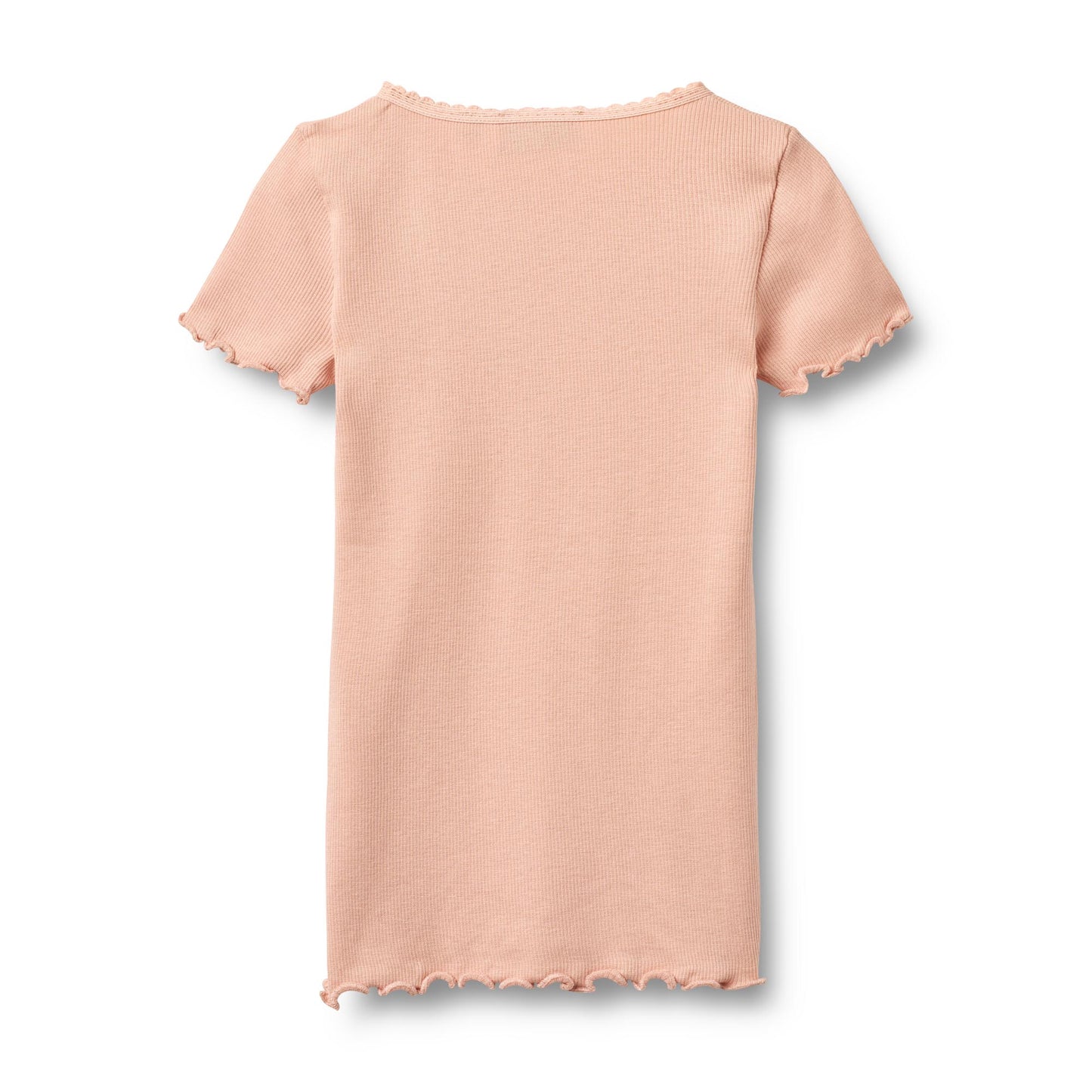Wheat Rib T-Shirt Lace SS "Rose Cloud"