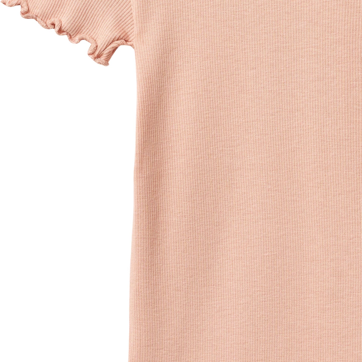 Wheat Rib T-Shirt Lace SS "Rose Cloud"