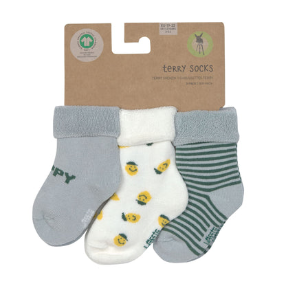 Lässig Babysocken aus Frottee im 3er Pack - verschiedene Farben