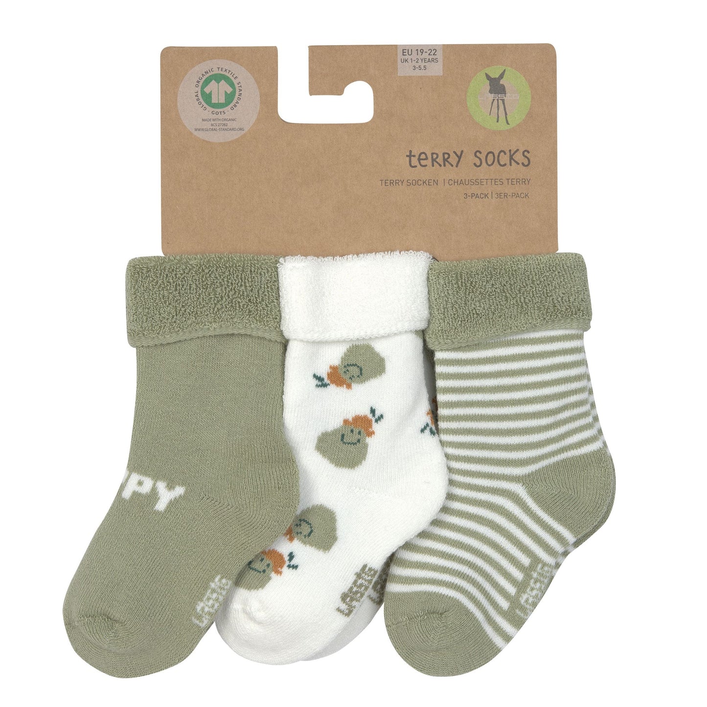 Lässig Babysocken aus Frottee im 3er Pack - verschiedene Farben