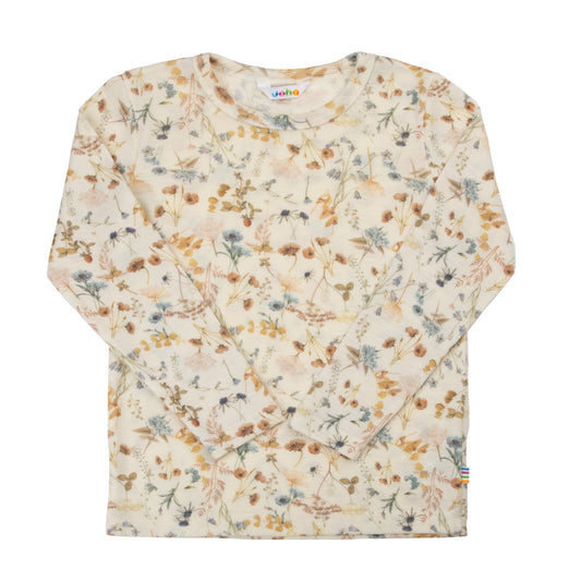 Joha Langarmshirt aus Merinowolle "Blumenprint"