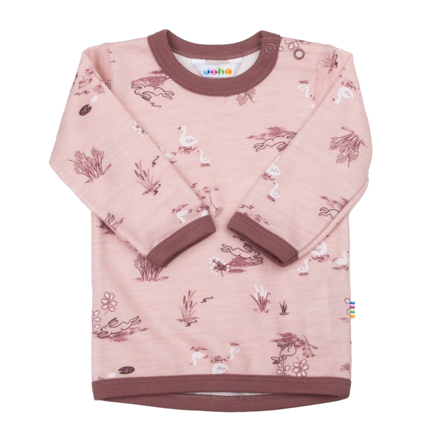 Joha Langarmshirt aus Merinowolle-Babmusmix "Tiermotiv"