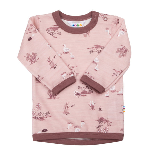 Joha Langarmshirt aus Merinowolle-Babmusmix "Tiermotiv"