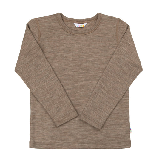 Joha Langarmshirt aus Merinowolle & Seide "Hellbraun"