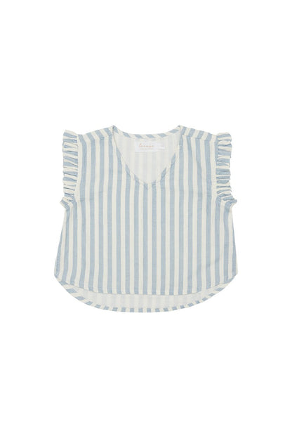 Leevje Gestreiftes Leinentop "Blue Stripes"