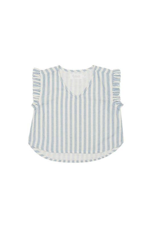 Leevje Gestreiftes Leinentop "Blue Stripes"