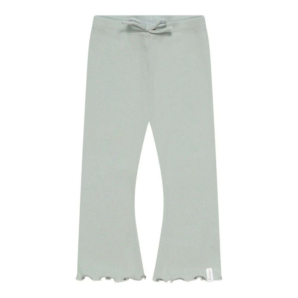 Leevje Schlag-Leggings „Soft Green“ – mit Schleife aus Bio-Baumwolle