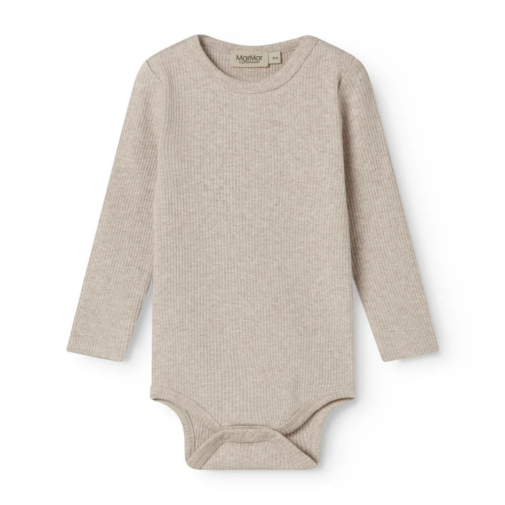 MarMar Copenhagen Langarm Body Light Beige Melange – mit Modal