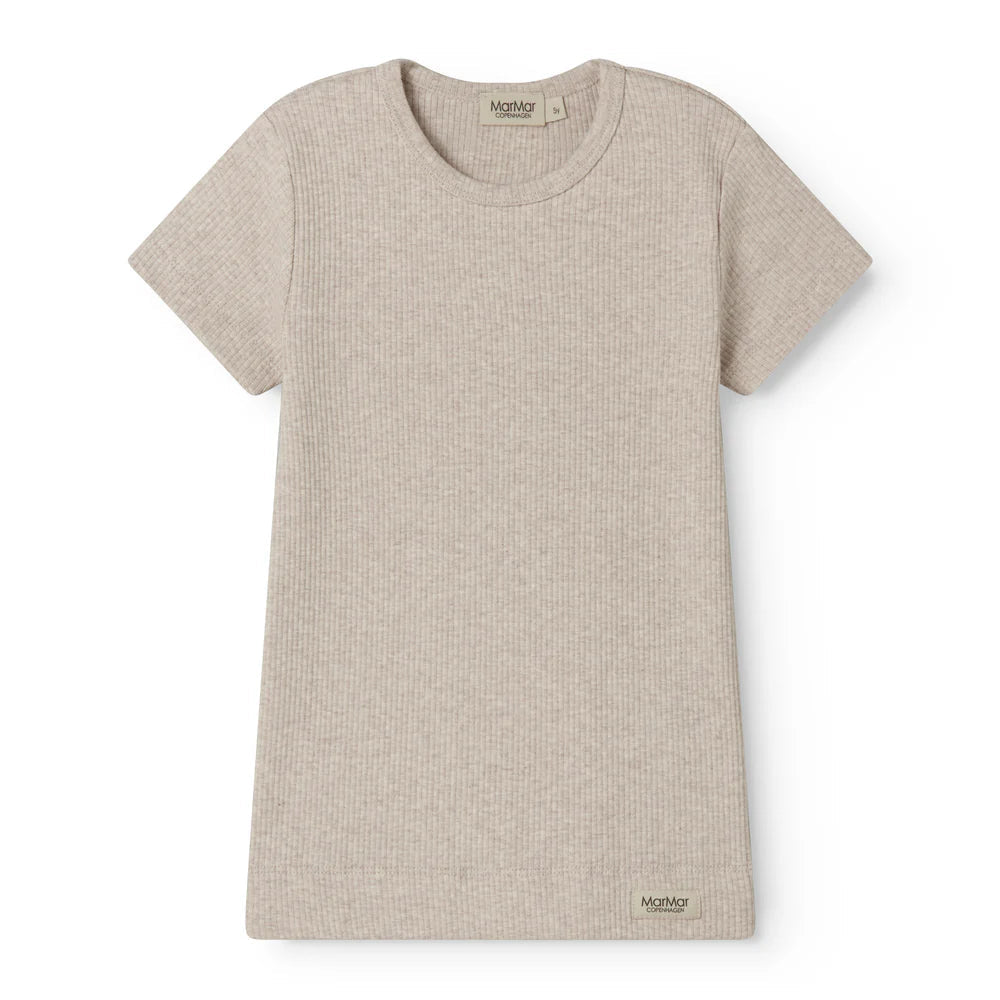 MarMar Plain T-Shirt "Light Beige Melange" – mit Modal